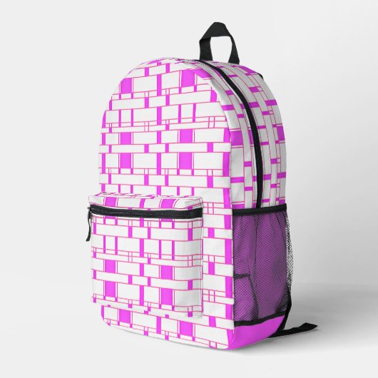 Sac À Dos Imprimé Rectangle Motif blanc 10 (Coin arrière droit)