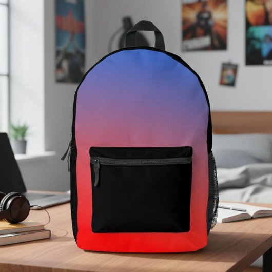 Sac À Dos Imprimé Red and Blue Ombre Backpack - Unique and Modern