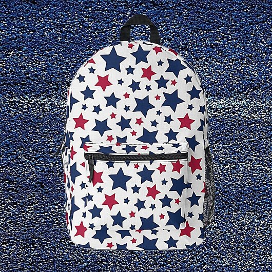 Sac À Dos Imprimé Red and Blue Stars - motif de drapeau américain