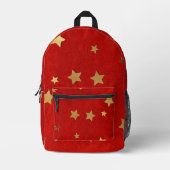 Sac À Dos Imprimé Red Backpack Gold Stars (Recto)