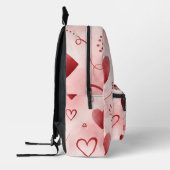 Sac À Dos Imprimé Red Heart Watercolor Seamless Pattern (Gauche)