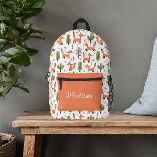 Sac À Dos Imprimé Renards Mignons Nom Personnalisé