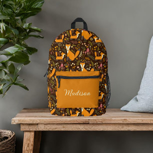 Sac À Dos Imprimé Renards Mignons Nom Personnalisé