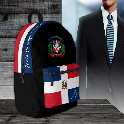Sac À Dos Imprimé République Dominicaine Drapeau, patriote noir