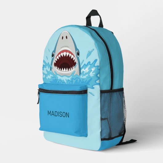 Sac À Dos Imprimé Requin Cool de nom personnalisé (Coin arrière droit)