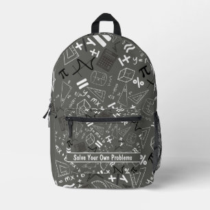 Sac À Dos Imprimé résoudre vos propres problèmes mathématiques gris