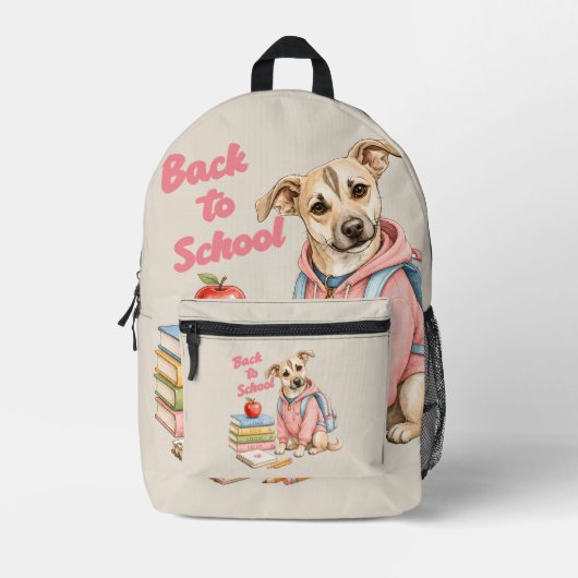 Sac À Dos Imprimé Retour à l'école avec Lina (Recto)