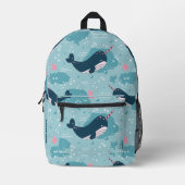 Sac À Dos Imprimé Retour À L'École - Cute Narwhal Personnalisé (Recto)