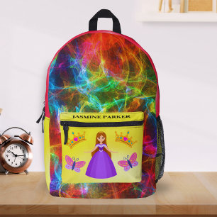 Sac À Dos Imprimé Retour à l'école Filles de gauche Princesse Nom sa