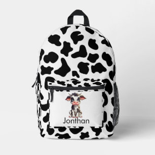 Sac À Dos Imprimé Retour à l'école Vache noir et blanc