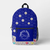 Sac À Dos Imprimé Retourner à l'école Marbles Bleu Imprimer Couper S (Recto)