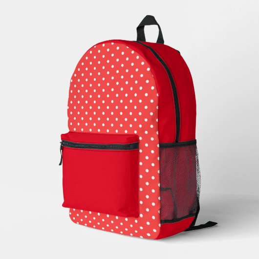 Sac À Dos Imprimé Retourner À L'École Pois Rouge Blanc (Coin arrière droit)