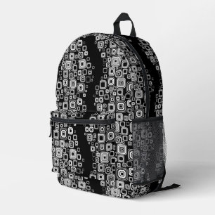 Sac À Dos Imprimé Rétro black and white squares