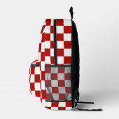 Sac À Dos Imprimé Rétro géométrique rouge carré Checker (Droite)