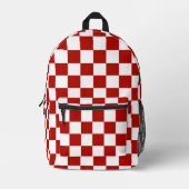 Sac À Dos Imprimé Rétro géométrique rouge carré Checker (Recto)