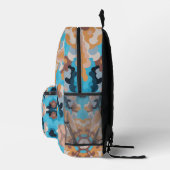Sac À Dos Imprimé Rétro Mandala Bleu et orange (Droite)