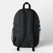 Sac À Dos Imprimé Rétro Mandala Bleu et orange (Verso)