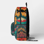 Sac À Dos Imprimé Rétro Mandala bleu orange et rouge (Droite)
