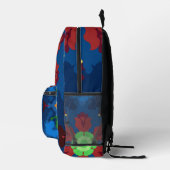 Sac À Dos Imprimé Retro Mandala bleu rouge et vert (Droite)