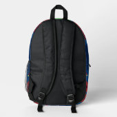 Sac À Dos Imprimé Retro Mandala bleu rouge et vert (Verso)