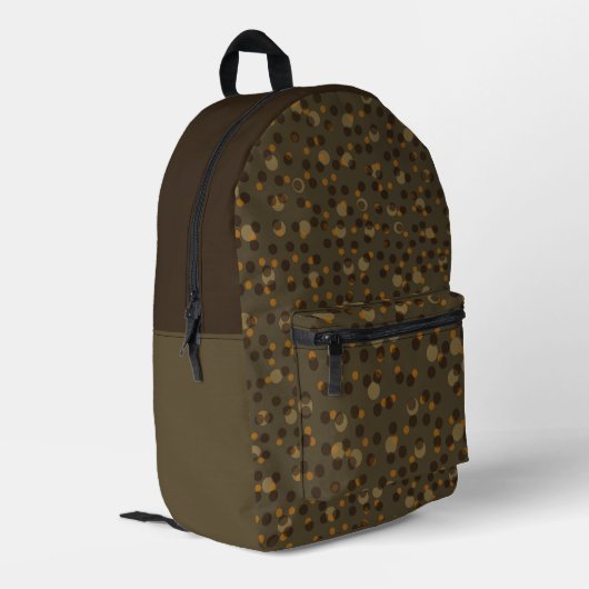 Sac À Dos Imprimé Retro Mocha Latte 1970s Bubble Dream (Coin arrière gauche)