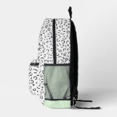 Sac À Dos Imprimé Retro Motif et vert Personnalisé (Droite)