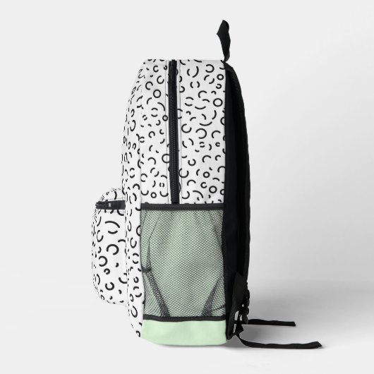 Sac À Dos Imprimé Retro Motif et vert Personnalisé (Droite)