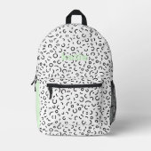 Sac À Dos Imprimé Retro Motif et vert Personnalisé (Recto)