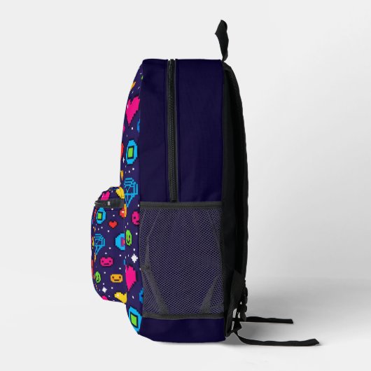Sac À Dos Imprimé Retro Pixel Gaming Aesthetic Backpack (Droite)