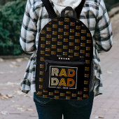 Sac À Dos Imprimé Retro Rad Papa Motif Noir