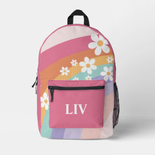 Sac À Dos Imprimé Retro Rainbow Daisy