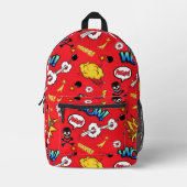 Sac À Dos Imprimé Retro Red Comic Book Pop Art Explosion Pattern (Recto)