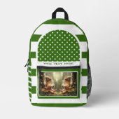 Sac À Dos Imprimé Retro Vert Blanc rayé Photo Artistique (Recto)