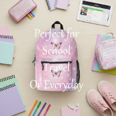 Sac À Dos Imprimé Rêves de papillon rose pétillant