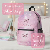 Sac À Dos Imprimé Rêves de papillon rose pétillant