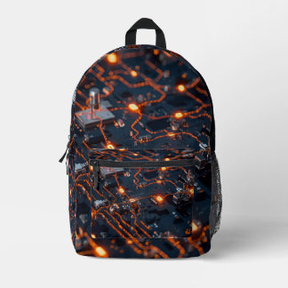 Sac À Dos Imprimé Robot Design Backpack – Trendy Tech Style Bag