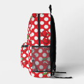 Sac À Dos Imprimé Rockabilly Rétro Cerise et Points (Droite)