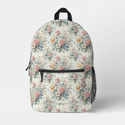 Sac À Dos Imprimé Rose (Recto)