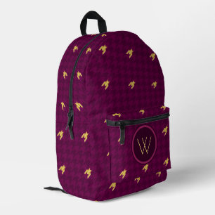 Sac À Dos Imprimé Rose avec pied de cheminée d'ascension or