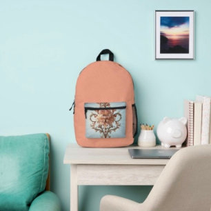 Sac À Dos Imprimé Rose Baroque