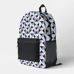 SAC À DOS IMPRIMÉ ROSE BLEU GRAT NOIR MOTIFS GÉOMÉTRIQUES
