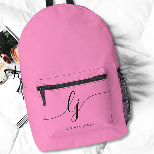 Sac À Dos Imprimé Rose Chaud Féminin Nom Typographique Féminin