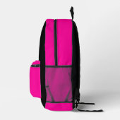 Sac À Dos Imprimé Rose chaud solide avec nom (Droite)