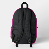 Sac À Dos Imprimé Rose chaud solide avec nom (Verso)