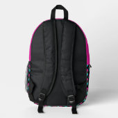 Sac À Dos Imprimé Rose Clair Et Fantaisiste Sarcelle (Verso)
