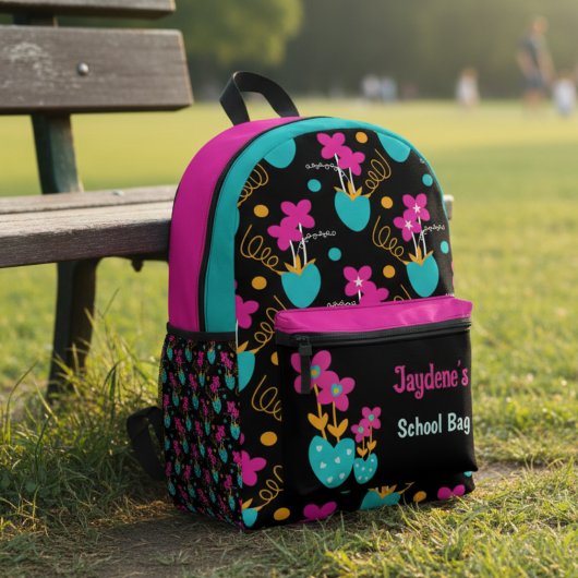 Sac À Dos Imprimé Rose Clair Et Fantaisiste Sarcelle