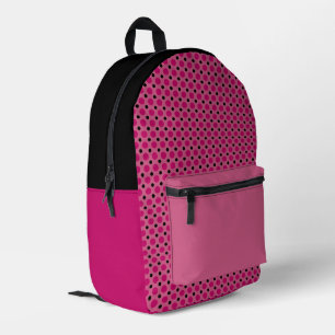 Sac À Dos Imprimé Rose clair, rose vif et pois noirs