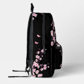 Sac À Dos Imprimé Rose de Cerisier Noir Monogramme (Gauche)