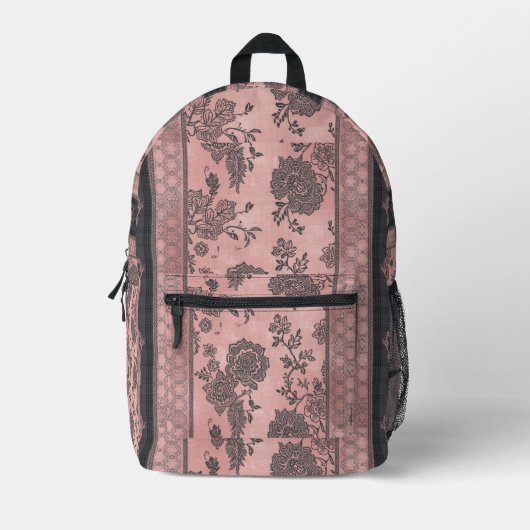 Sac À Dos Imprimé Rosé doré floral (Recto)