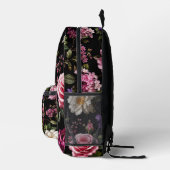 Sac À Dos Imprimé Rose en velours noir (Droite)